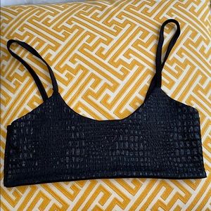 Nasty Gal- black crocodile swimsuit top! Size 6